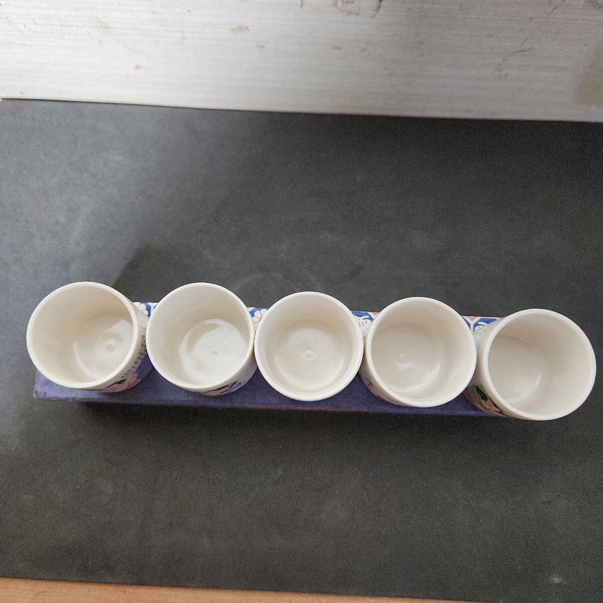 九谷焼 春画 浮世絵 枕絵 お猪口 おちょこ 5セット 昭和レトロ 酒器