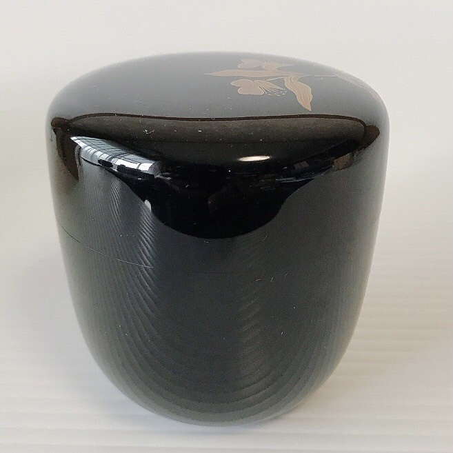 中棗 池端治峰 露草蒔絵 茶道具 治峰 棗 なつめ 茶器 蒔絵 金彩 共箱