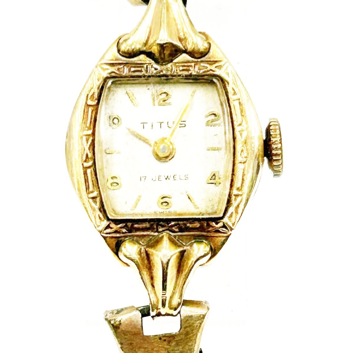 1円スタート】【アンティーク】TITUS タイタス 17石 14KTGOLD刻印 手