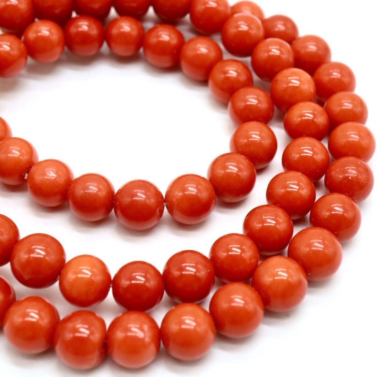 良品!!《K18 天然本珊瑚ネックレス》O 29.5g 約46.5cm 約6.7mm コーラル さんご サンゴ ジュエリー coral necklace jewelry DB0/DG0_1