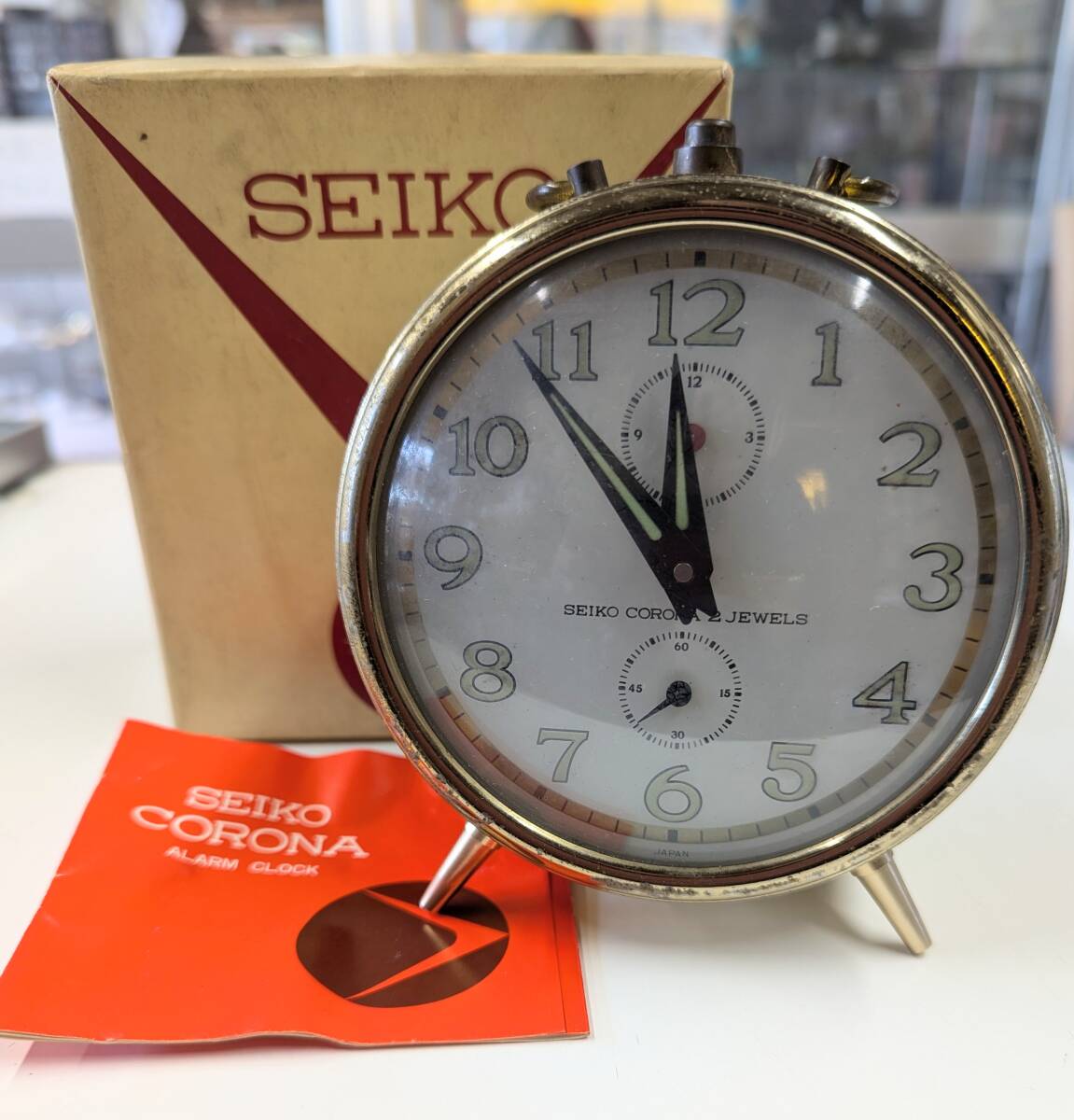 ☆昭和レトロ SEIKO セイコー コロナ 2石 目覚まし時計 CR-617