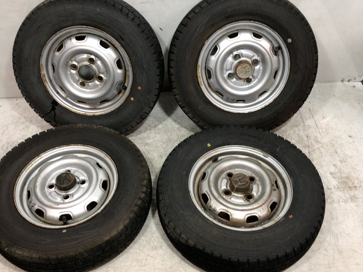 驚きの破格値，格安 8分山 ダンロップ WINTERMAXX SV01 145R12 6PR 2020年 ホンダ純正スチール 12x3.5J 4H 100 ハブ径53ｍｍ 4本 スタッドレスタイヤ(スタッドレスタイヤ)｜売買されたオークション情報、yahooの商品情報をアー 4穴