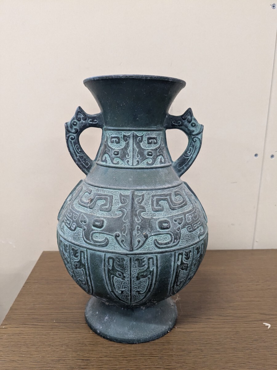 古美術　骨董品 古銅花器 花瓶 古道具 銅花器 鋳銅 青銅 花瓶 中国美術 中国古玩 唐物 古銅 青銅器 華道具