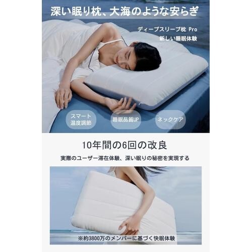 品質保証，大得価 枕カバー付き安眠枕 快眠 (マリンブルー)