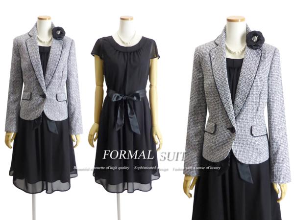 大きい17号 SALE 洗える モノトーン ワンピーススーツ#0P025