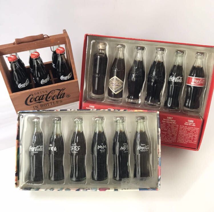 コカコーラミニボトルセットまとめ瓶colaアンティーク王冠ヴィンテージ当時物昭和レトロプレミアムコーラボトリングCoca-Colaヴィンテージ_1