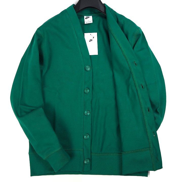 R592 新品 NIKE ナイキ 長袖 スウェット カーディガン グリーン XL 