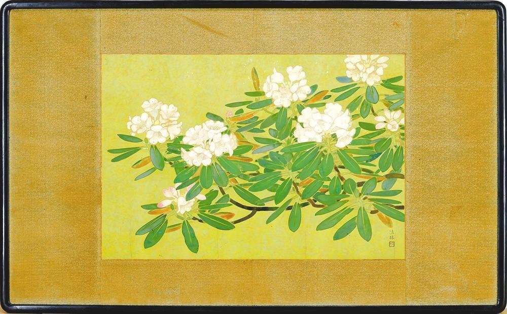 真作】【WISH】福王寺法林 日本画 30号大 大作 ◇石楠花 〇文化勲章