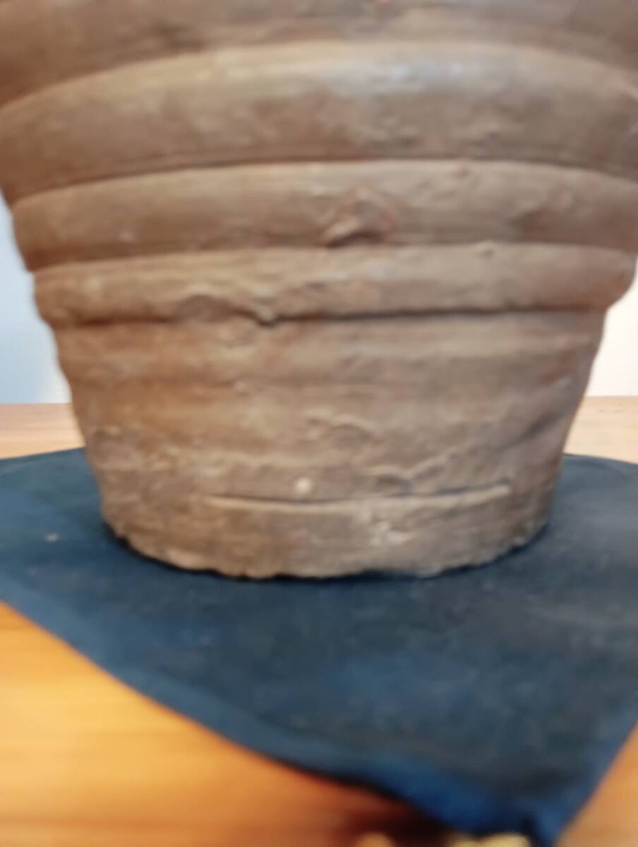 室町末期 古備前 波状文壺21cm 岡山備前焼陶友会 古備前鑑定委員会鑑定