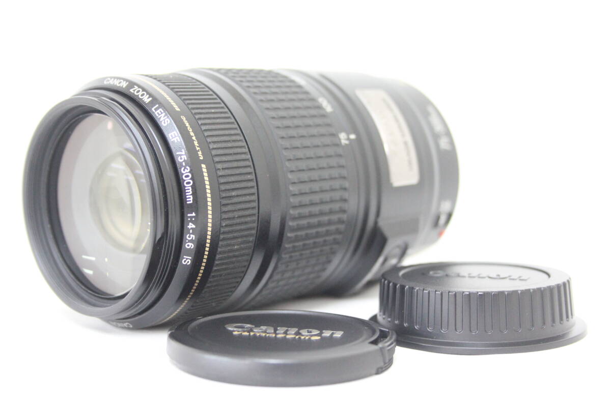 返品保証】 キャノン Canon EF 75-300mm F4-5.6 IS 前後キャップ付き 