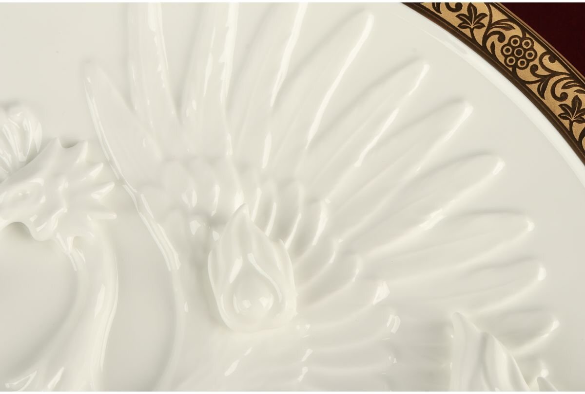 URA]Noritake/ノリタケ/陶額レリーフ「鳳凰」/10-11-48 (検索)骨董/皿