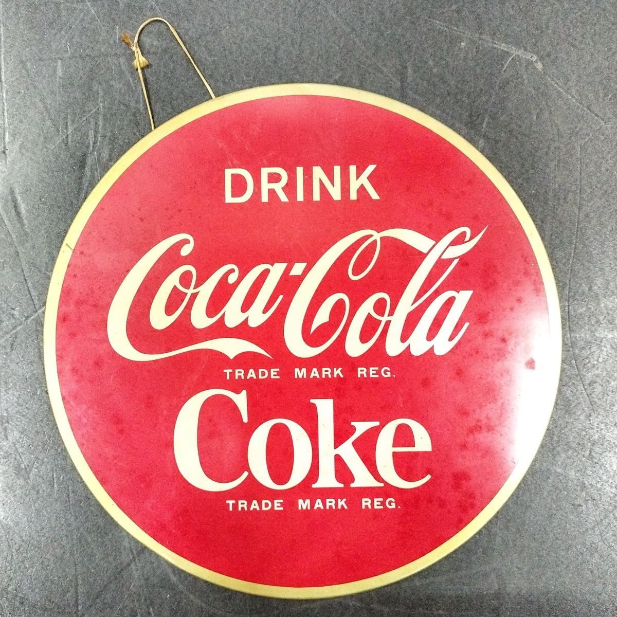 8 レトロ コカ コーラ 丸型 看板 ウォール サイン 直径約30cm 1960年 