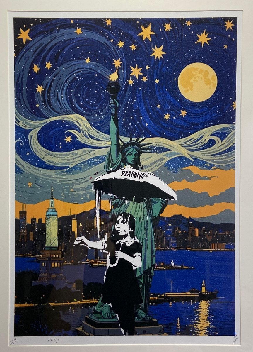 DEATH NYC 額付き 世界限定100枚 アートポスター The Statue of