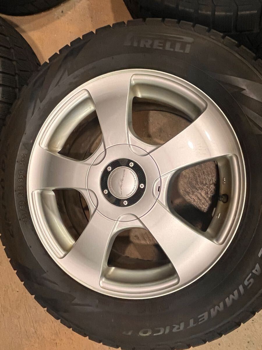 ピレリ アイスアシンメトリコプラス ホイールセット 215/60R16 16インチ7J ＋48 pcd100/114.3 マルチホール クラウン マークX フォレスター_3