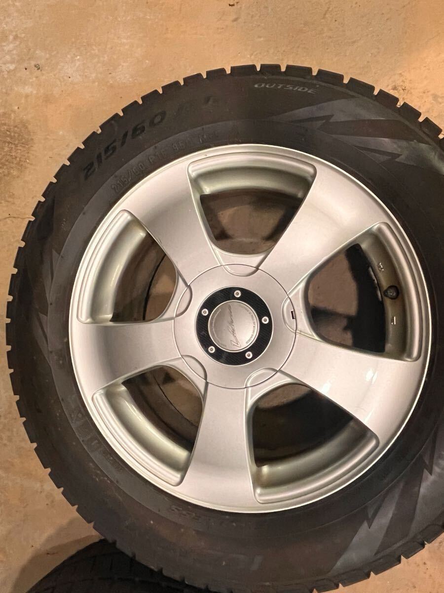 ピレリ アイスアシンメトリコプラス ホイールセット 215/60R16 16インチ7J ＋48 pcd100/114.3 マルチホール クラウン マークX フォレスター_4