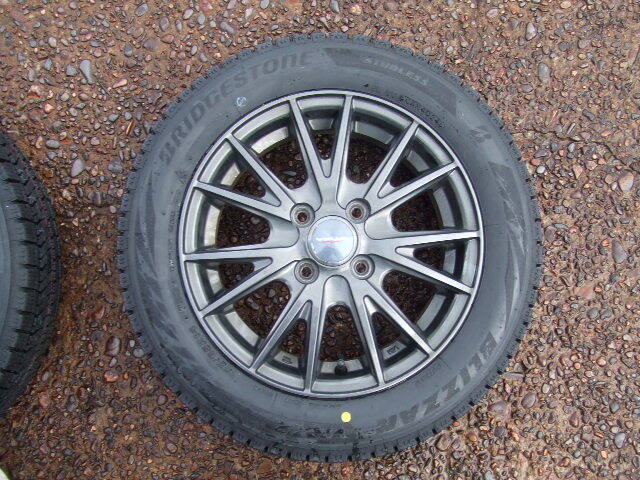 ★1円～売り切り！新品　2024年製造　ブリヂストン ブリザックVRX2　155/65R14　Wedsアルミ(中古美品)セット　PCD 100　4穴 インセット 45_3