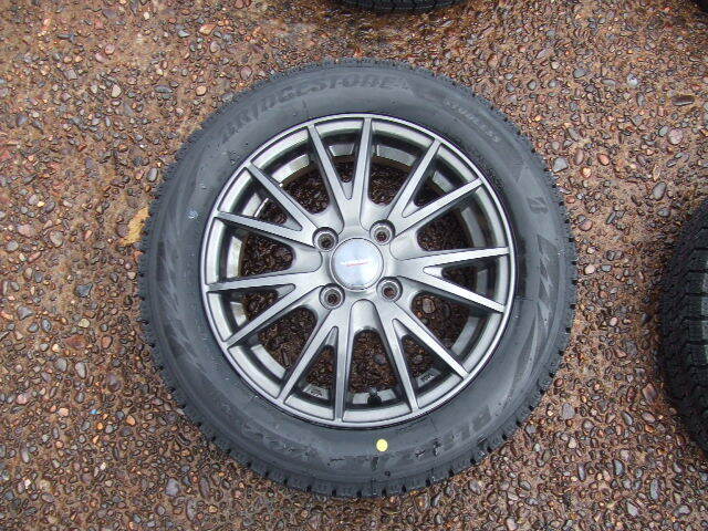 ★1円～売り切り！新品　2024年製造　ブリヂストン ブリザックVRX2　155/65R14　Wedsアルミ(中古美品)セット　PCD 100　4穴 インセット 45_4