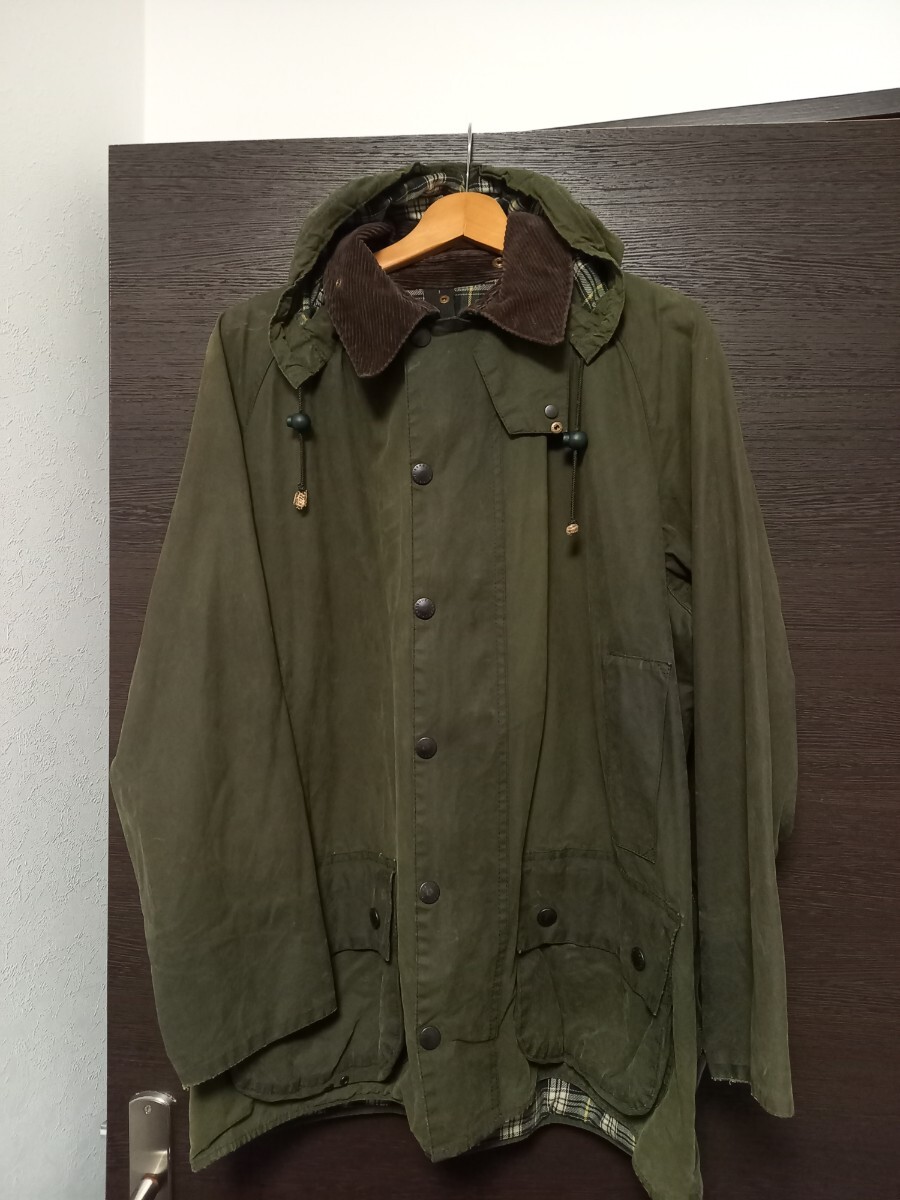 良品　90s 英国製　フード付　Barbour バブアー　ビューフォート　ビンテージ　ジャケット　コート　size44　イングランド ビデイル　spey 