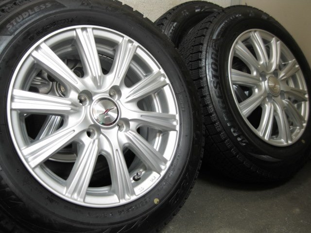 ■USED■weds JOKER14インチ(1455+45 4H PCD100)＆BS BLIZZAK VRX2 165/70R14 4本■アクア/パッソ/ヴィッツ/マーチ他■ JOKER WEDS 14インチ MAGIC Joker 0040118