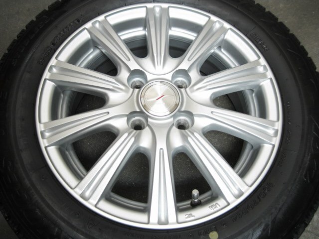 ■USED■weds JOKER14インチ(1455+45 4H PCD100)＆BS BLIZZAK VRX2 165/70R14 4本■アクア/パッソ/ヴィッツ/マーチ他■ JOKER WEDS 14インチ MAGIC Joker 0040118