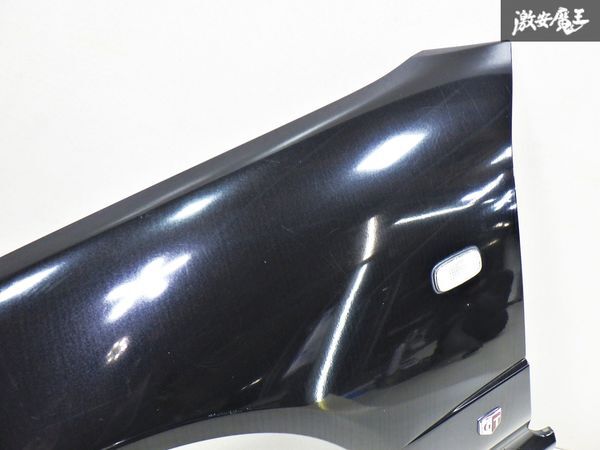 【爪折り加工無し】日産純正 ER34 スカイライン 25GTターボ 前期 2ドア クーペ フロントフェンダー 左 左側 助手席 ブラック 棚 スカイライン ER34 ターボ &frasl; 純正５速 4ドア