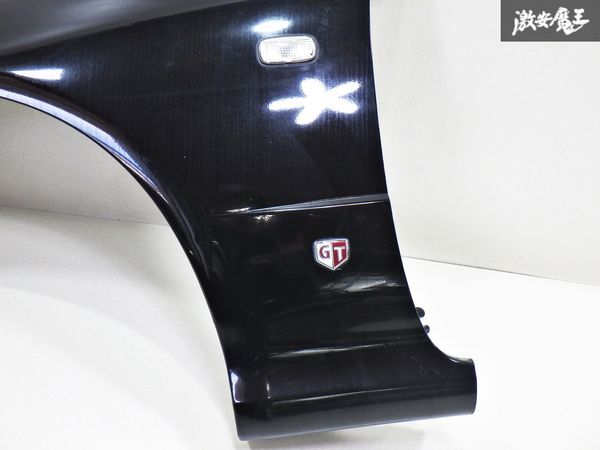 【爪折り加工無し】日産純正 ER34 スカイライン 25GTターボ 前期 2ドア クーペ フロントフェンダー 左 左側 助手席 ブラック 棚 スカイライン ER34 ターボ &frasl; 純正５速 4ドア