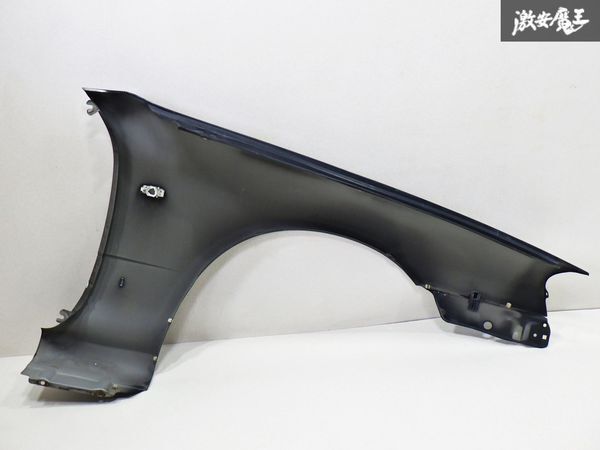 【爪折り加工無し】日産純正 ER34 スカイライン 25GTターボ 前期 2ドア クーペ フロントフェンダー 左 左側 助手席 ブラック 棚 スカイライン ER34 ターボ &frasl; 純正５速 4ドア