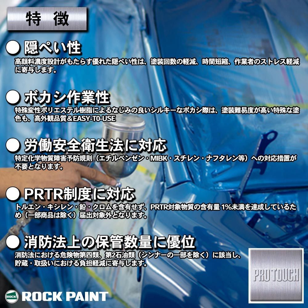 プロタッチ ホワイト 077-0204 ロックペイントプロタッチ塗料セット メンテナンス 3.6kg&frasl;ロックペイント ロック プロタッチ 077-0204 ホワイト 原色 3.6kg/小分け ロックペイント 塗料 Z26