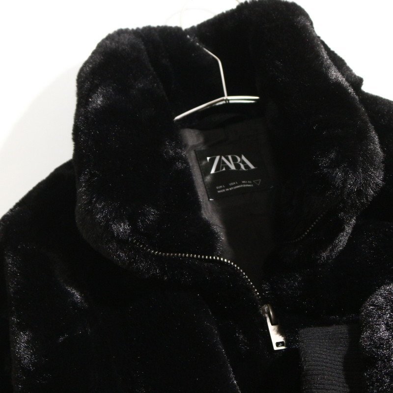 美品 ZARA ザラ フェイクファー 冬 真冬 メンズ ボンバージャケット 