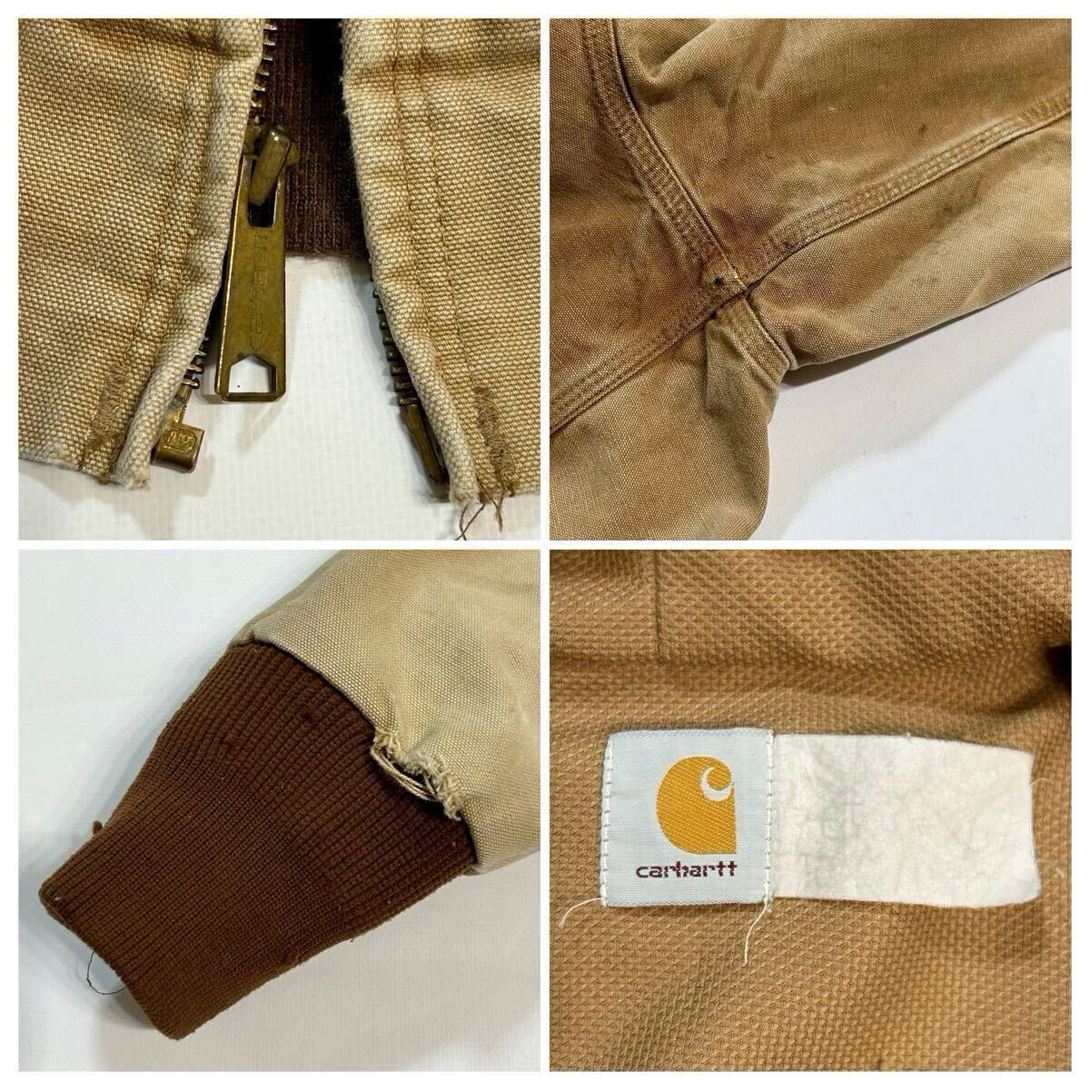 90s USA製 Carhartt アクティブジャケット ブラウン ダック フェード 