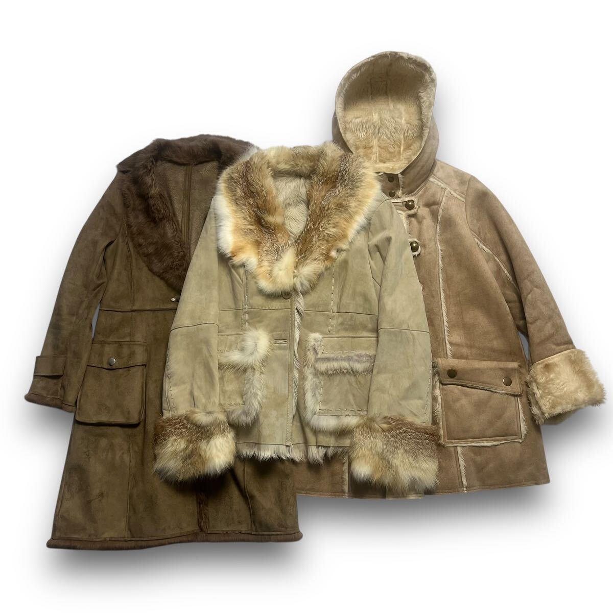 豊富な，SALE fur mouton jacket 3piece Japanese Label Y2K goa 