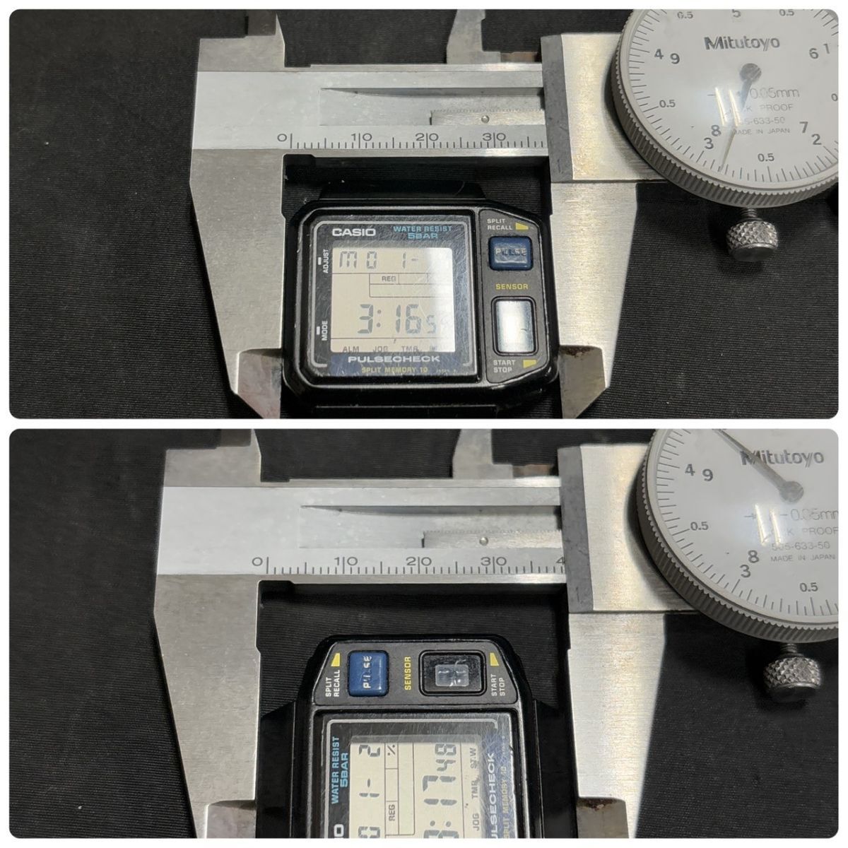 CLK828H CASIO カシオ JP-100W PULSE CHECK デジタル文字盤 メンズ 
