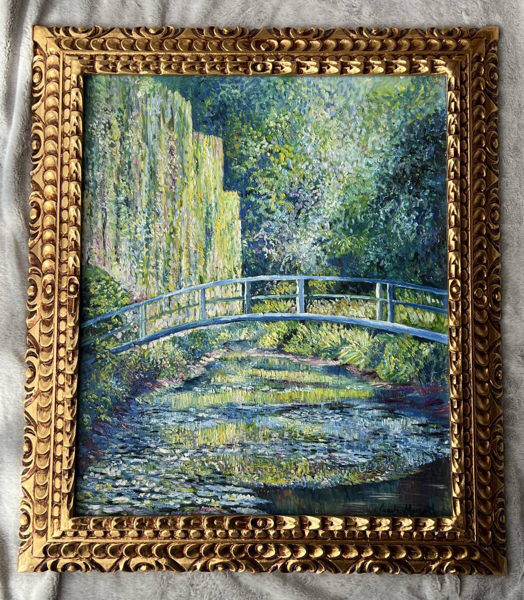 楽天市場】絵画 睡蓮 モネの通販 手書き油絵 クロード・モネ 睡蓮の池 額付