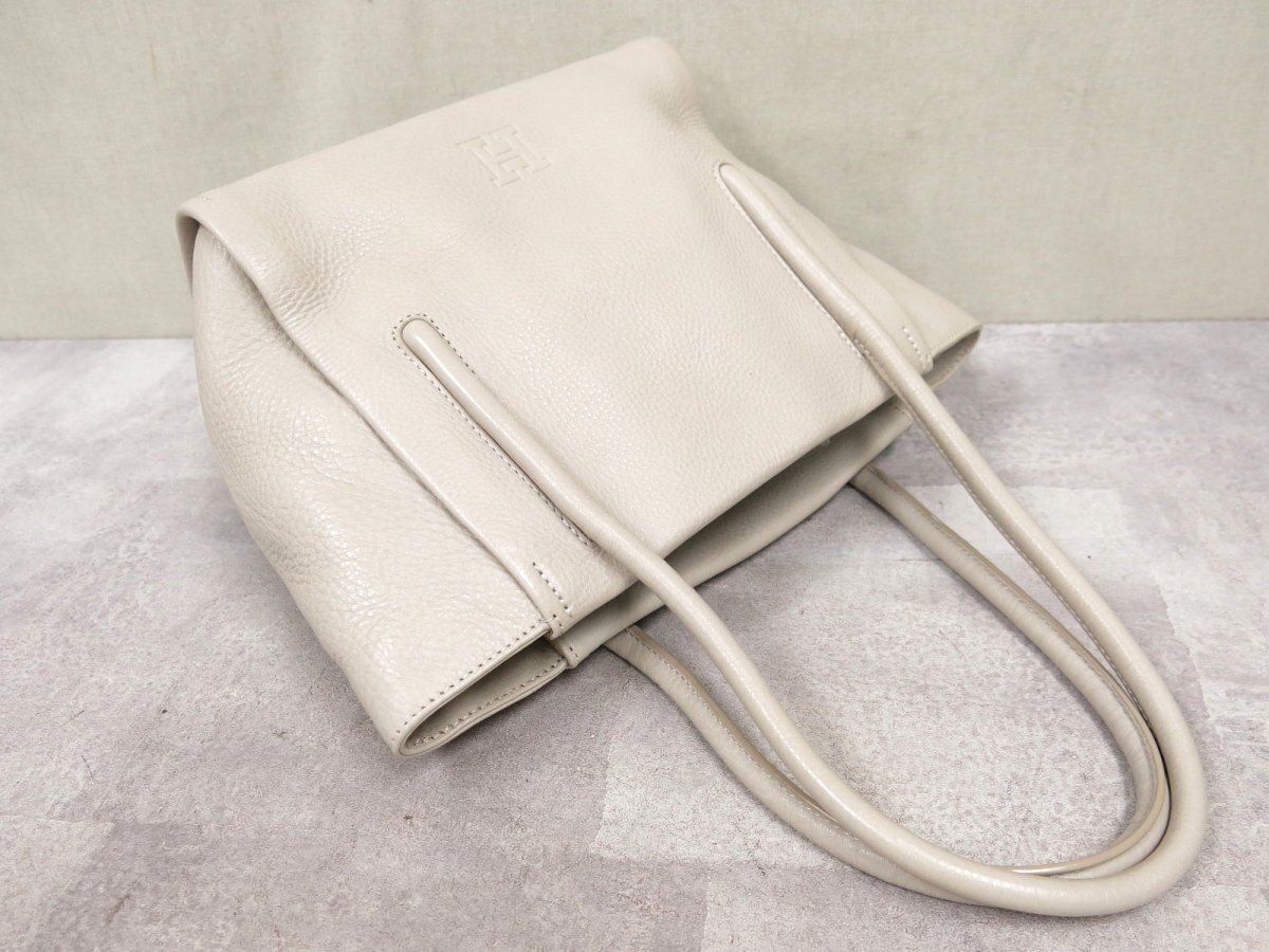 ○超美品○HIROFU ヒロフ○ロゴ型押し○カーフ レザー 本革○トート