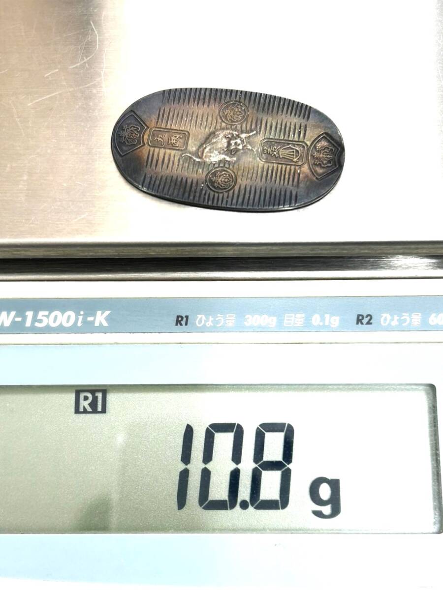 ♪純銀小判 10g 純銀999.9 縦45mm×横27mm アンティーク 硬貨