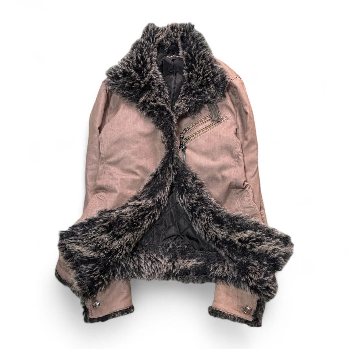 RARE Japanese Label Y2K fur gimmick jacket archive goa