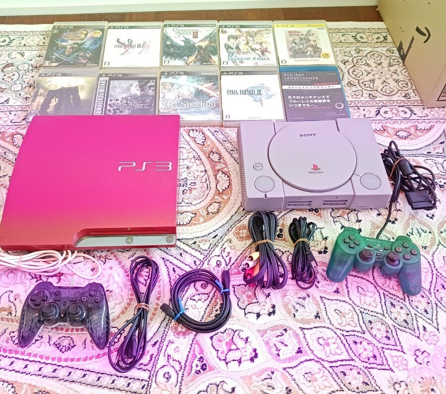 PS3 スカーレット・レッド CECH-3000B 本体一式 初代プレステ ソフト