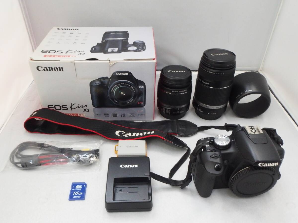 ☆中古品☆Canon EOS KISS X3 ダブルズームキット EF-S18-55mm F3.5 