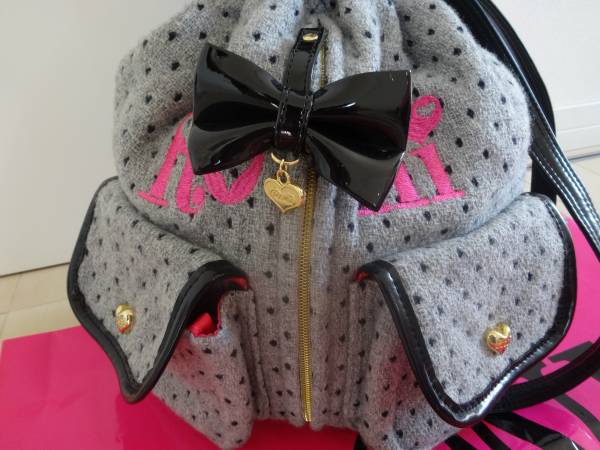 ＲＯＮＩ★　美品　かわいい　リボン巾着リュック　★秋冬グレー