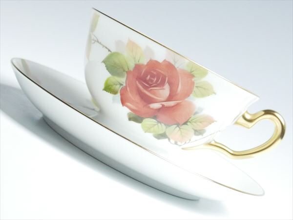k308 大倉陶園 ハンドペイント クラシックローズ 薔薇絵 カップ