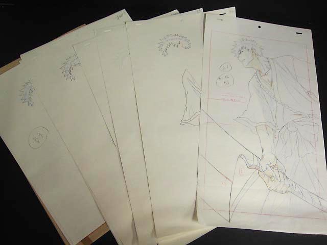 BLEACH 黒崎一護 大きいサイズ含む 原画 まとめ売り セル画 現状品