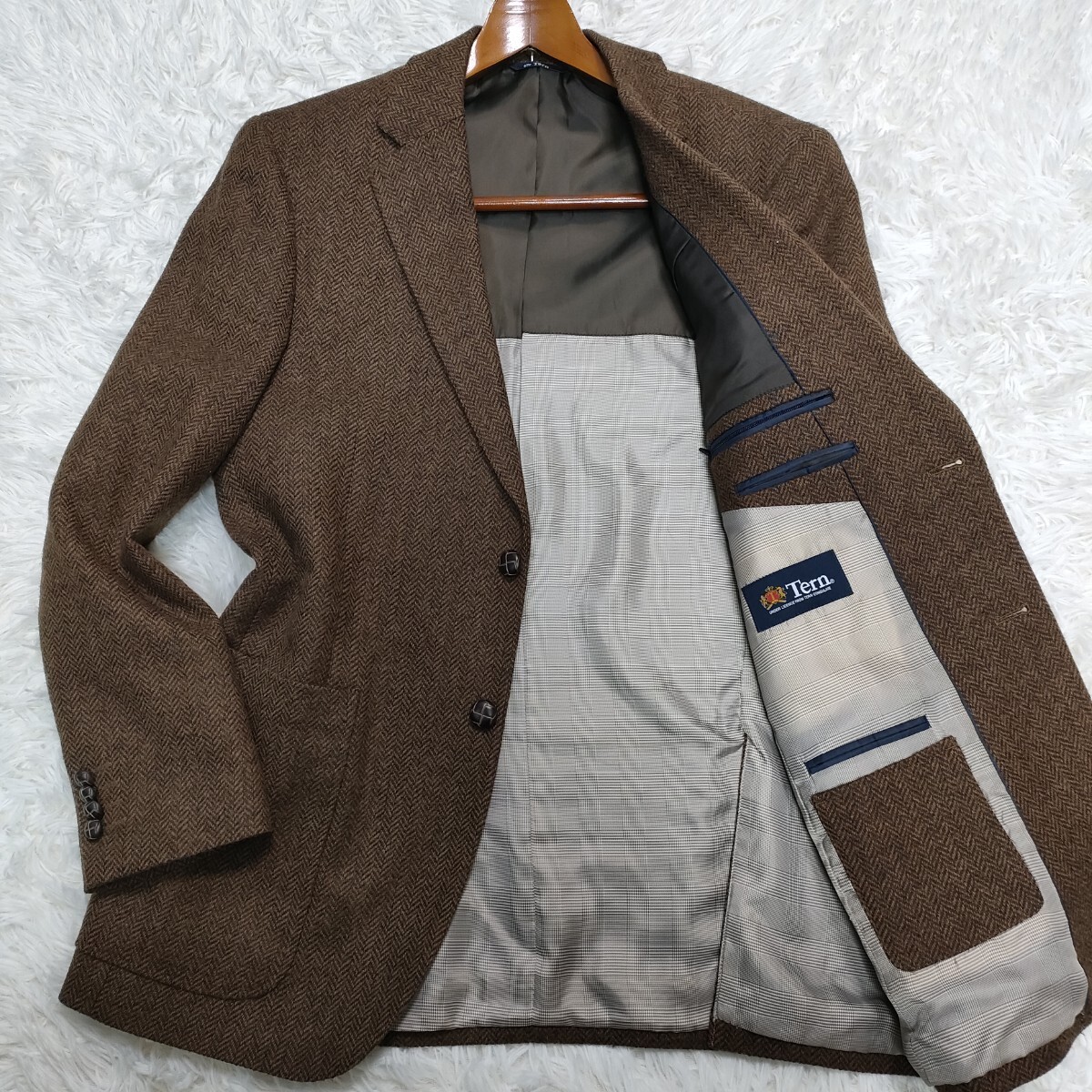 ◎美品【稀少XL!】英国MOON生地 テーラードジャケット Tern ツイード 