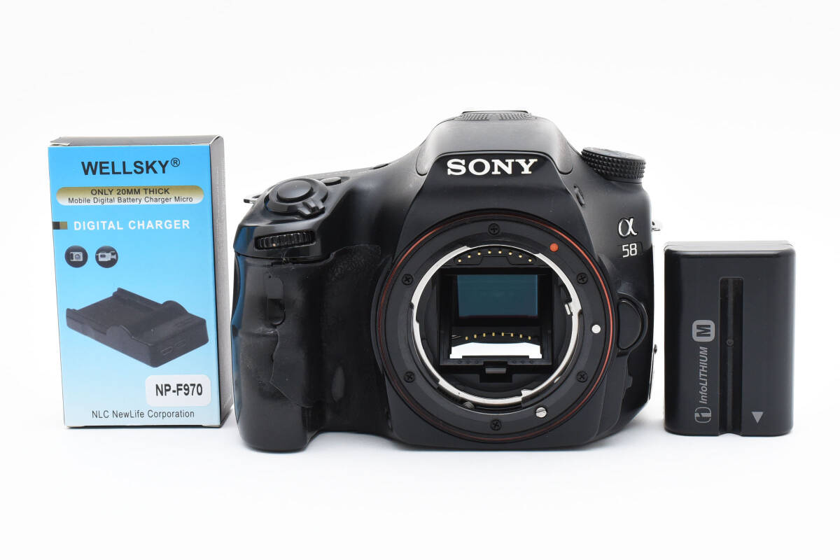 α58 SONY | 綺麗品 高倍率ズームレンズ ミラーレス 動作確認済 ソニー アルファ α 58 Sony Alpha58 デジカメ　黒　 充電器、バッテリー 2335523
