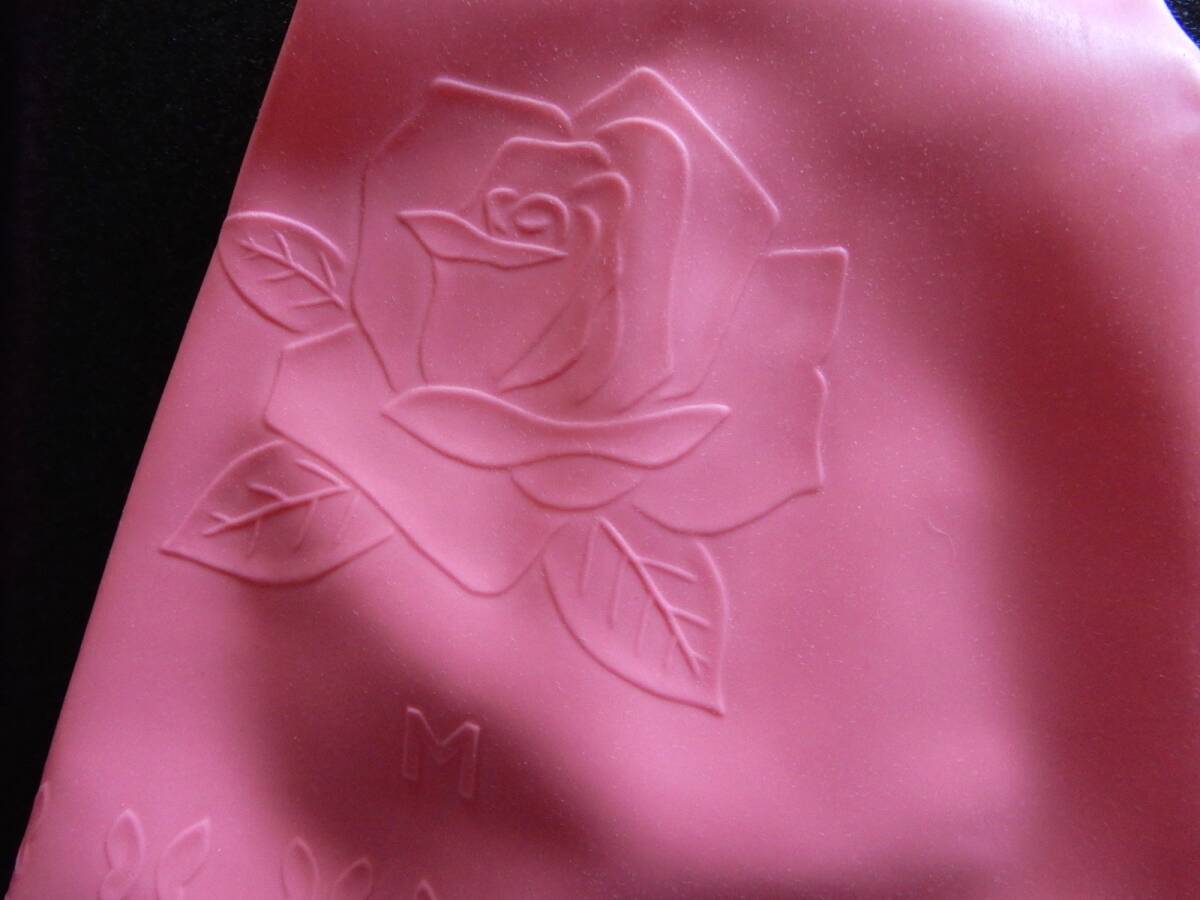 ★ショーワの手袋家庭用★ビニール手袋★Mサイズ★ビニ手/ゴム手袋/昭和レトロ/当時物/デッドストック/薔薇/凹凸/バラ柄_4