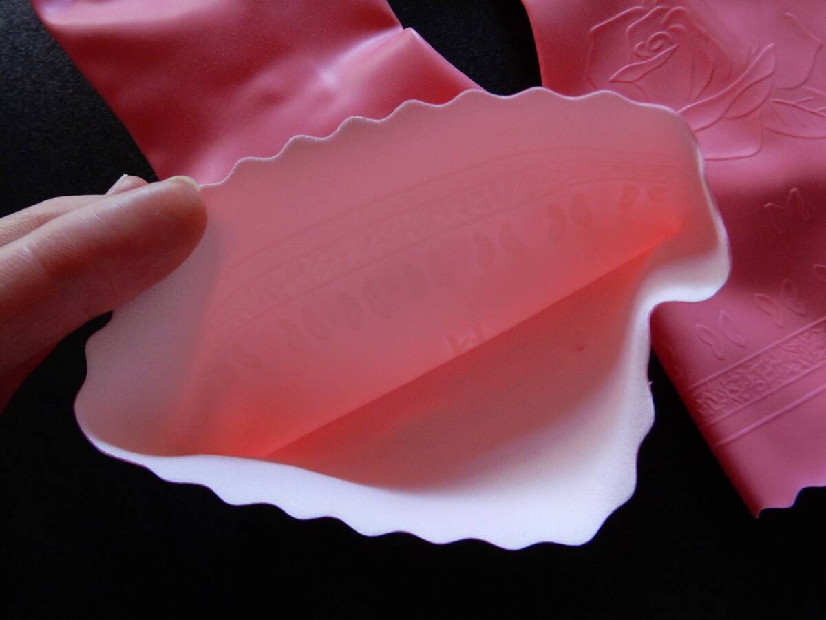 ★ショーワの手袋家庭用★ビニール手袋★Mサイズ★ビニ手/ゴム手袋/昭和レトロ/当時物/デッドストック/薔薇/凹凸/バラ柄_6