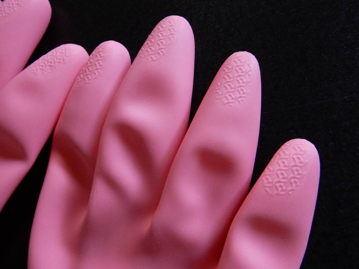 ★ショーワの手袋家庭用★ビニール手袋★Mサイズ★ビニ手/ゴム手袋/昭和レトロ/当時物/デッドストック/薔薇/凹凸/バラ柄_8