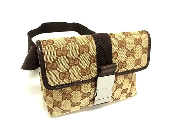 1円 □極美品□ GUCCI グッチ 131236 200047 GGキャンバス×レザー 
