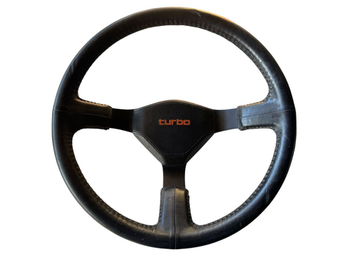 スターレットターボ 純正レザー ステアリング ハンドル turbo 直径：約