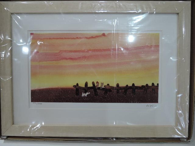 版画 ダイヤモンド・スクリーニング 渡辺あきお 『呼びかけられて