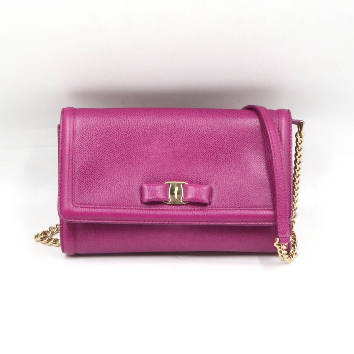 ☆Salvatore Ferragamo フェラガモ チェーン ショルダーバッグ AU-21 